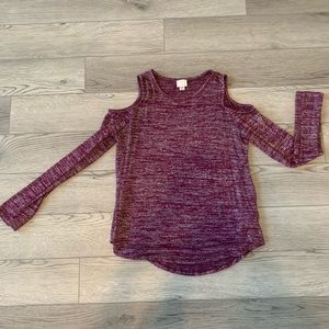 Extra small purple long sleeve shoulder cut out